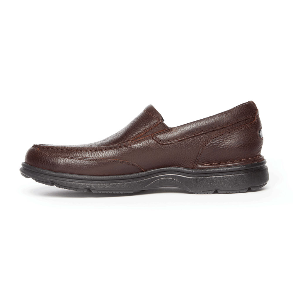 Rockport Singapore Mens Slip-On - ProWalker Eureka Plus Dark Brown - XR6071352